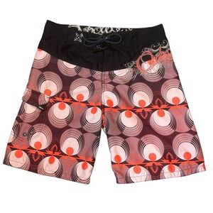 Oxbow Board Shorts Mens 36 Brown Orange Y2K Retro‎ Bermuda Star Lined Surfcore